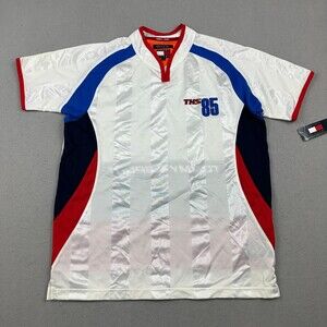 Vintage Tommy Sport Shirt Men Large White THS 85 Soccer Style Jersey Pullover L